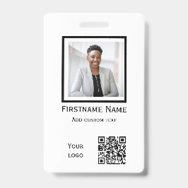 crachá de funcionário de foto branca personalizado