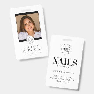 Crachá de Funcionário de Salão de Unhas com Tipogr