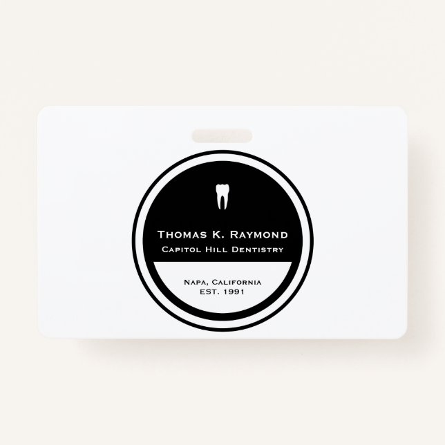 Crachá de Funcionário Dentário (Frente)