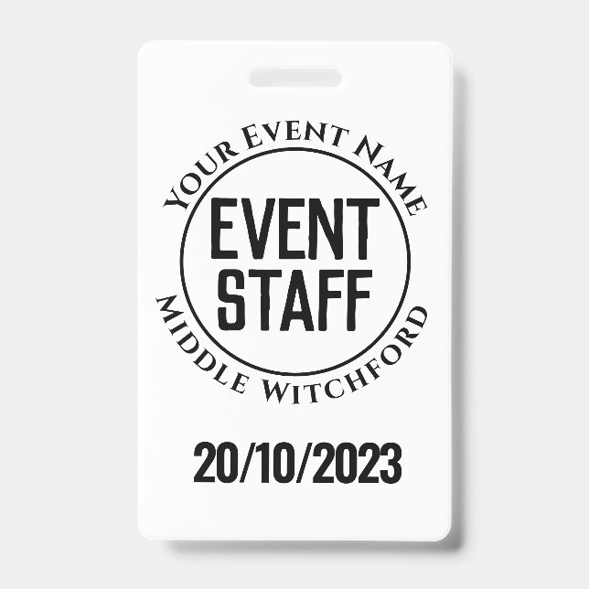 Crachá de Funcionário do Evento (Frente)