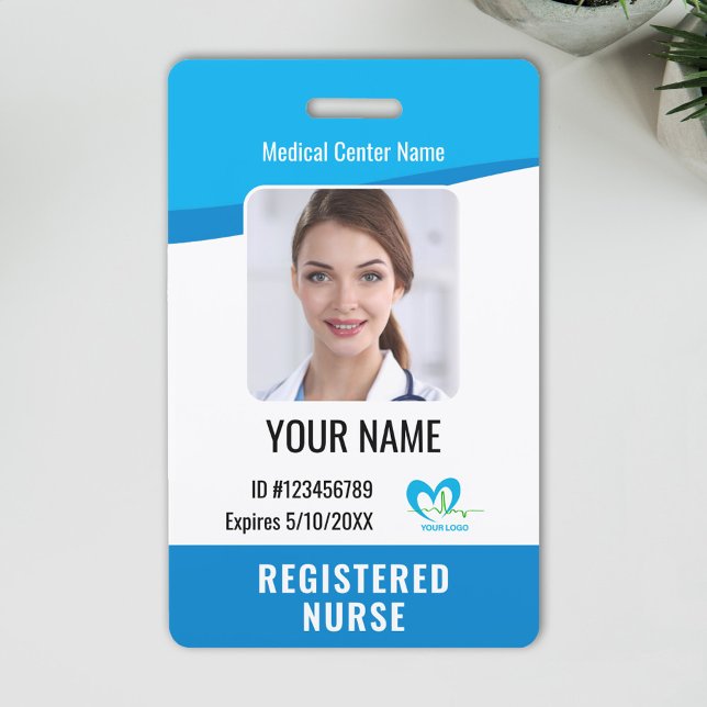Crachá de Funcionário do Hospital Nome Código de B (Criador carregado)