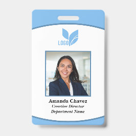 Crachá de Funcionário Empresarial com Logotipo Azu