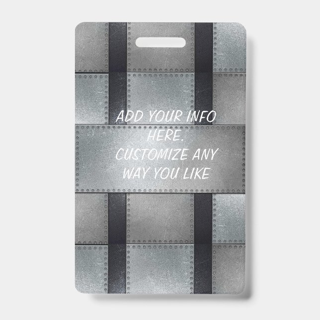 Crachá de Funcionário Inspirado em Metal (Frente)