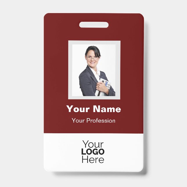 Crachá de Funcionário Personalizado com Foto, Códi (Frente)