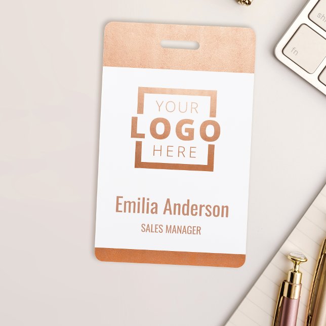 Crachá de Funcionário Personalizado com Logotipo e (Criador carregado)
