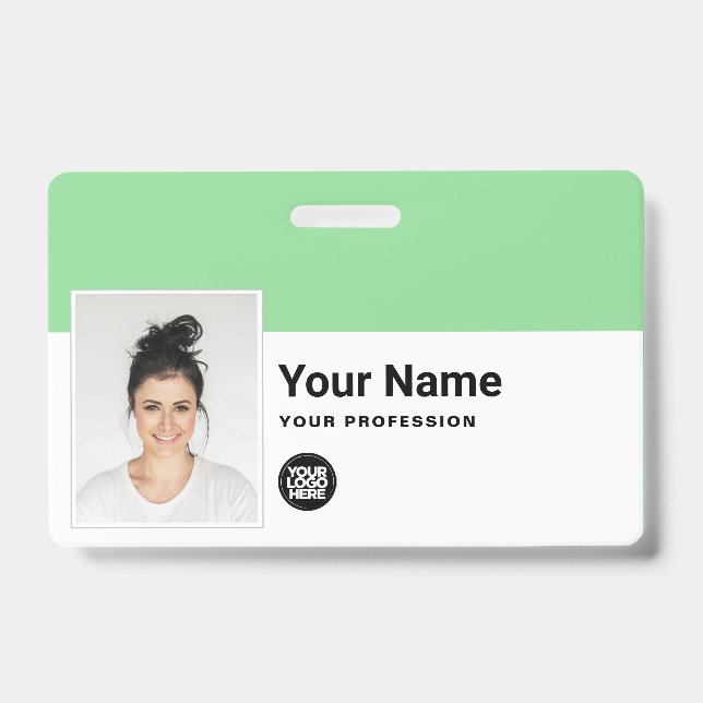 Crachá de Funcionário Personalizado - Foto, Código (Frente)