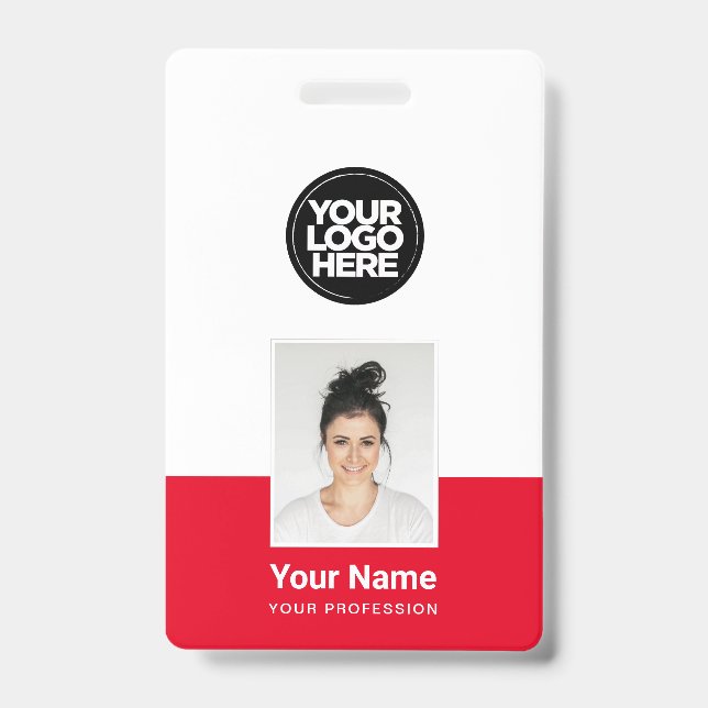 Crachá de Funcionário Personalizado - Foto, Código (Frente)