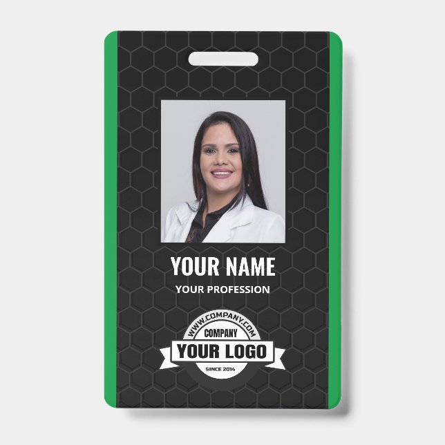 Crachá de Funcionário Personalizado - Foto, Código (Frente)