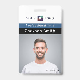 Crachá de funcionário personalizado mínimo com fot