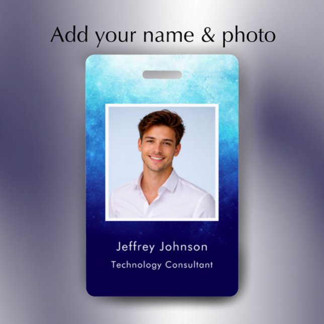 Crachá de Funcionário Personalizado Moderno Único  (Personalize this unique cool photo ID badge. 
)