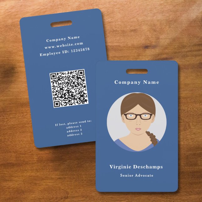 Crachá de Funcionários da Foto em Círculo Azul (Blue Circle Photo Employee Badge)