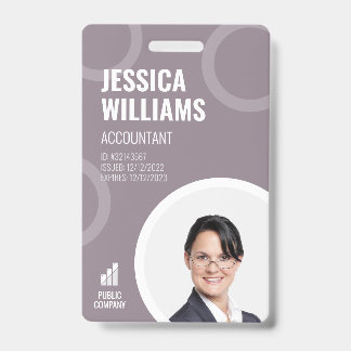 Crachá de Funcionarios Moderno com Cartão de Ident