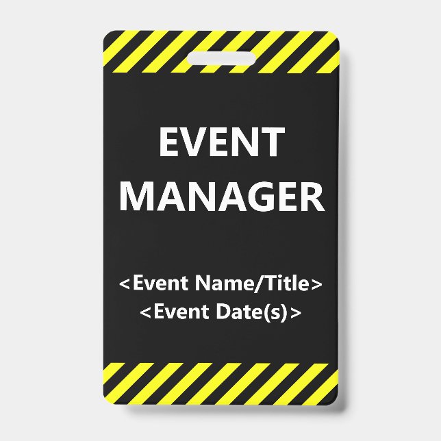 Crachá de "GERENTE DE EVENTOS" Atraente (Frente)