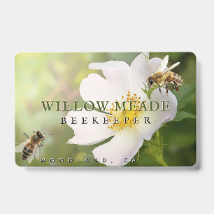 Crachá de ID BEEKEEPER com Flor e Abelhas