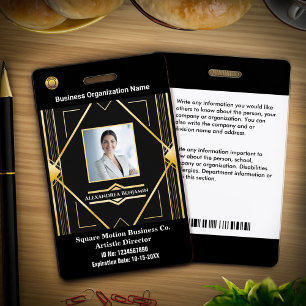 Crachá de ID com Código de Barras e Logotipo da Em