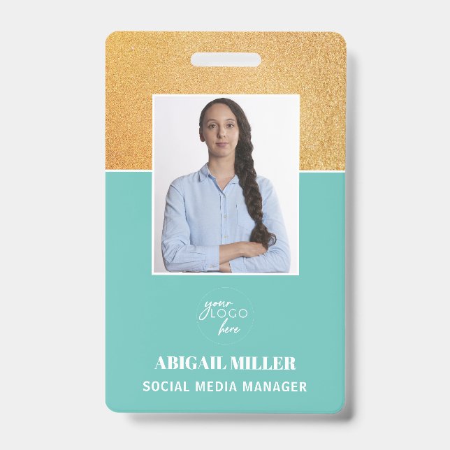 Crachá de ID com Foto e Nome Personalizado do Func (Frente)