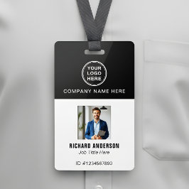 Crachá de ID com Foto, Nome e Código QR de Funcion