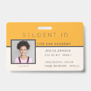 Crachá de ID de Aluno de Ensino em Casa Doodles