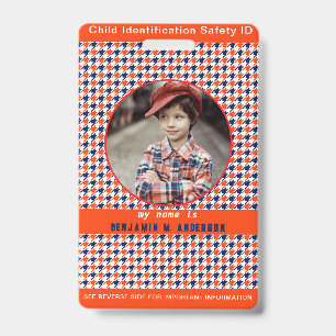 Crachá de ID de beisebol infantil personalizado co