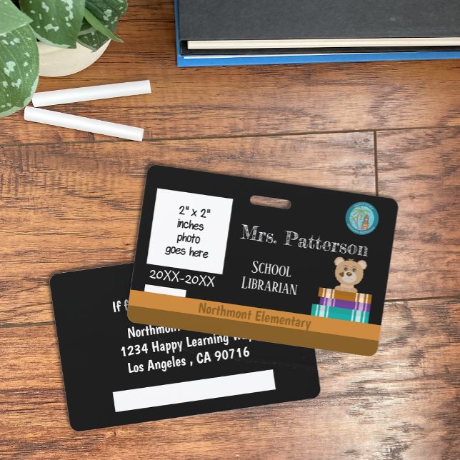 Crachá de ID de Bibliotecas Escolares com Seal Dis (Criador carregado)