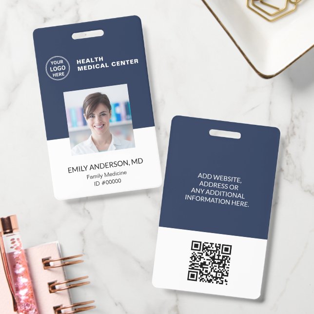 Crachá de ID de Código QR Hospital Clínica Doutor  (Escritório)