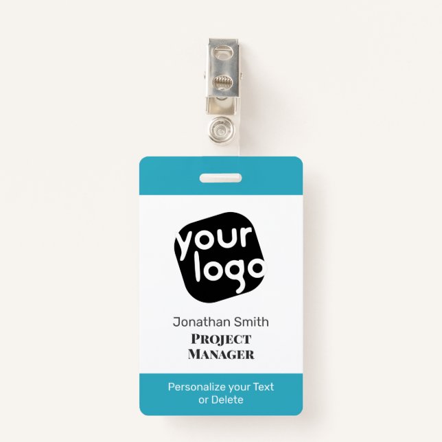 Crachá de ID de Conferência Personalizada Mínima M (Frente com Clipe)