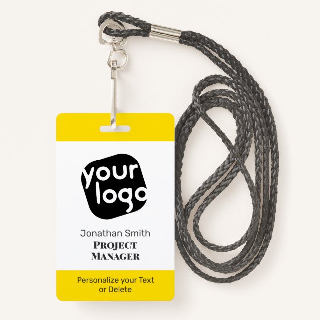 Crachá de ID de Conferência Personalizada Mínima M (Frente com cordão)