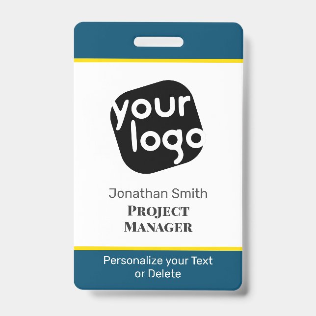 Crachá de ID de Conferência Personalizada Mínima M (Frente)