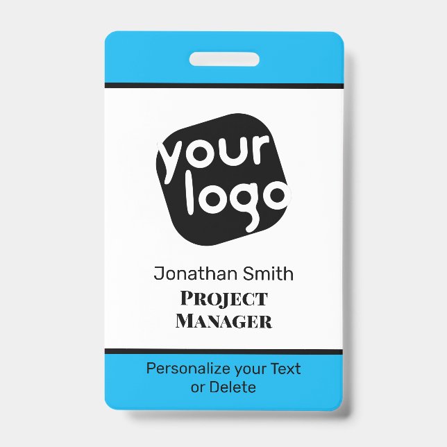 Crachá de ID de Conferência Personalizada Mínima M (Frente)