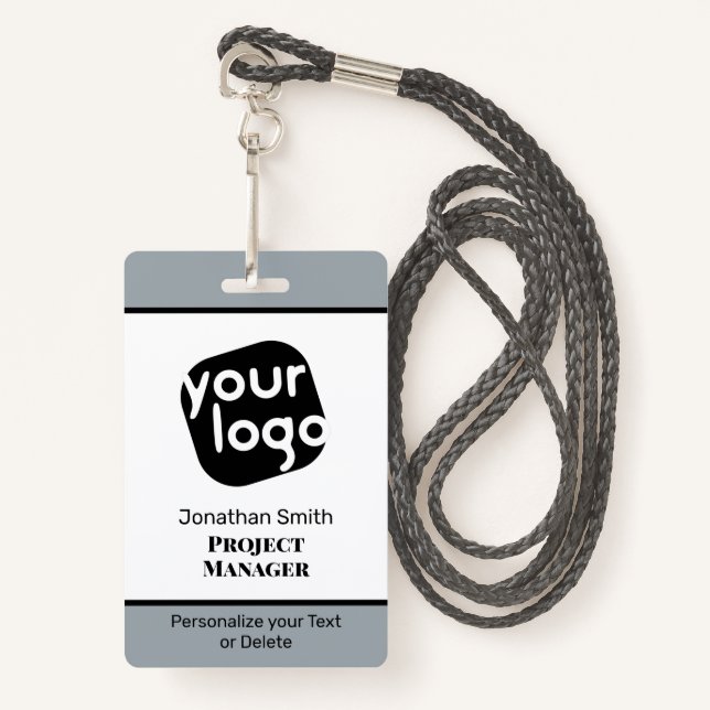 Crachá de ID de Conferência Personalizada Mínima M (Frente com cordão)