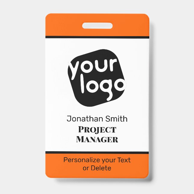 Crachá de ID de Conferência Personalizado Minimali (Frente)