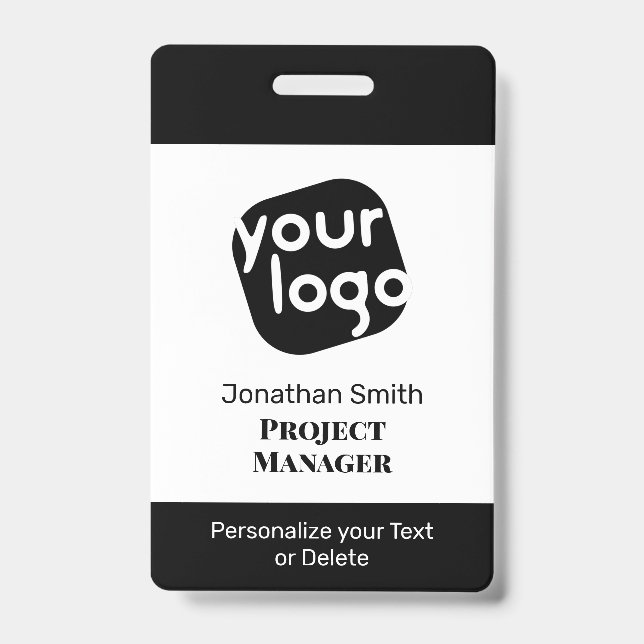 Crachá de ID de Conferência Personalizado Minimali (Frente)