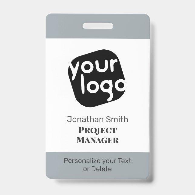 Crachá de ID de Conferência Personalizado Minimali (Frente)