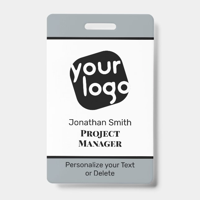 Crachá de ID de Conferência Personalizado Minimali (Frente)