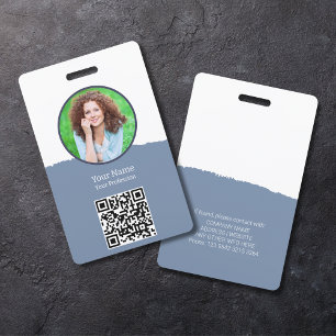 Crachá de ID de cor editável personalizável com có