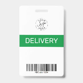 Crachá de ID de Crachá de Entrega Minimalista Simp