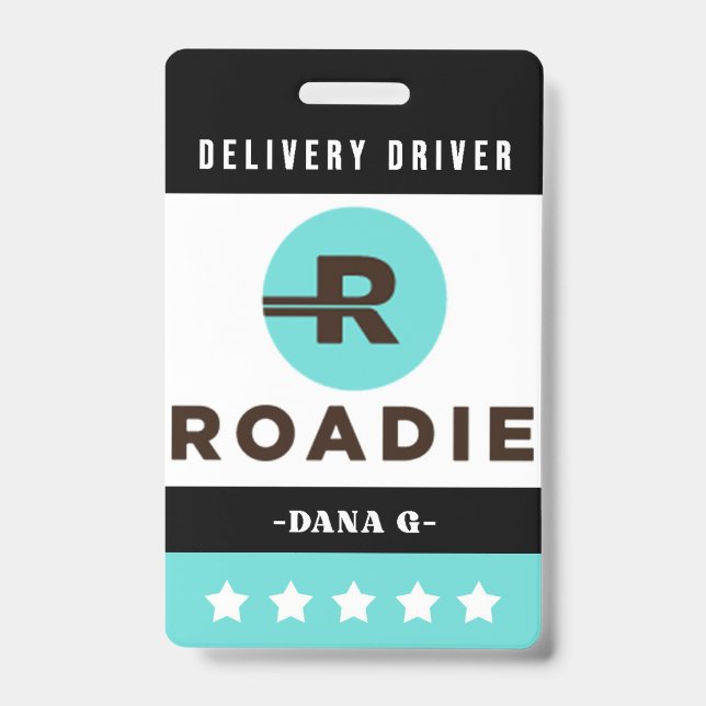 Crachá de ID de Entrega de Roadie (Frente)