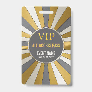 Crachá de ID de Evento de Acesso Total VIP