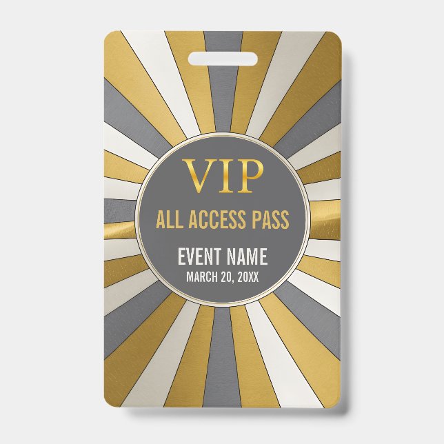 Crachá de ID de Evento de Acesso Total VIP (Frente)