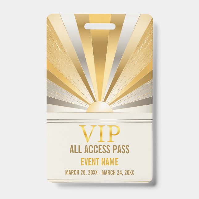 Crachá de ID de Evento de Passagem de Acesso VIP (Frente)