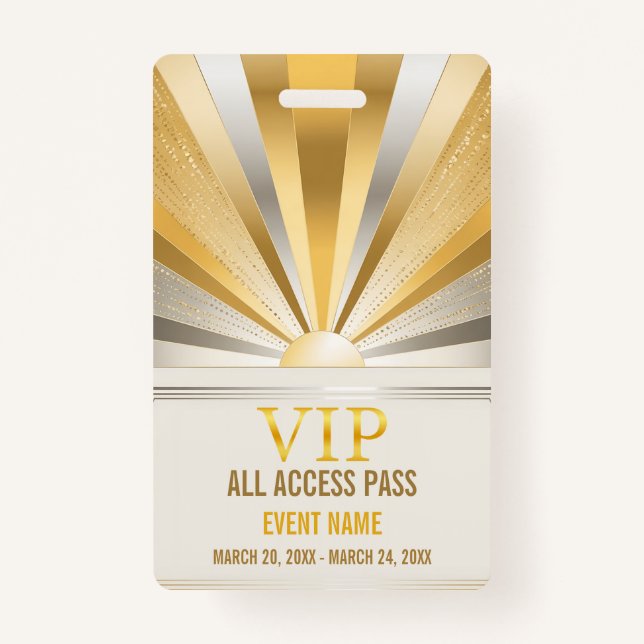 Crachá de ID de Evento de Passagem de Acesso VIP (Frente)