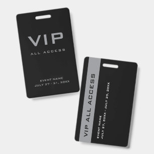 Crachá de ID de evento de passe de acesso total VI