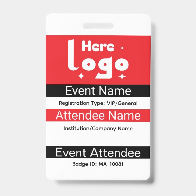 Crachá de ID de Expo Personalizado com Código Qr (Frente)