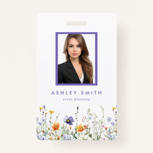 Crachá de ID de flor selvagem (Frente)