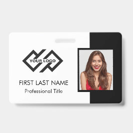 Crachá de ID de Foto com Logotipo Azul | ID de Fun