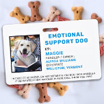 Crachá de ID de Foto de Cão de Suporte Emocional<br><div class="desc">Cachorro de suporte emocional - Identifique facilmente o seu cão como um AEE, ao mesmo tempo que mantém o seu cão focado e cortado em distrações enquanto trabalha com um destes crachás de identificação de cães do AEE k9. Apesar de não ser necessário, um crachá de ID de cão de...</div>