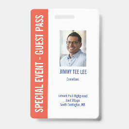 Crachá de ID de Foto de Evento Especial