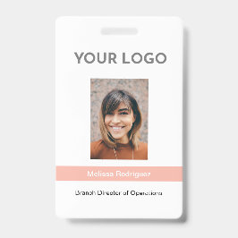 Crachá de ID de foto do funcionário Coral Corporat