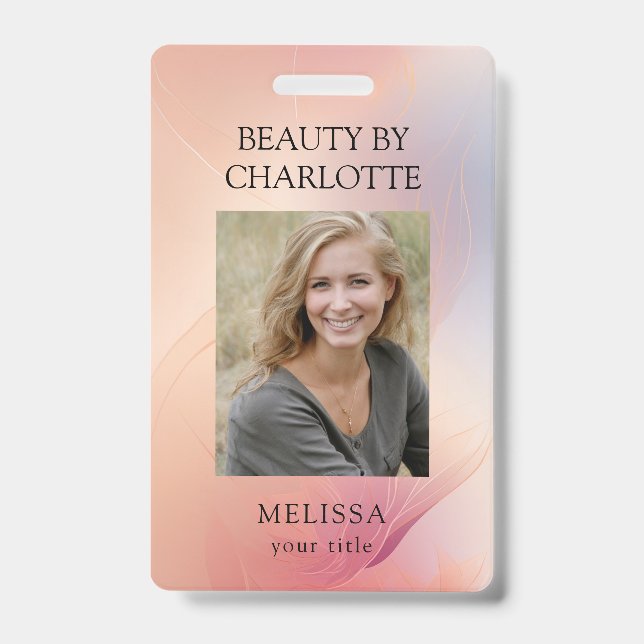 Crachá de ID de Foto do Funcionário Moderno (Front)