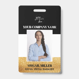 Crachá de ID de foto do logotipo do nome do funcio